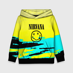Толстовка-худи детская Nirvana краски кислотные, цвет: 3D-черный