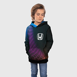 Толстовка-худи детская Honda neon hexagon, цвет: 3D-черный — фото 2