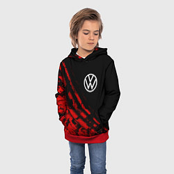 Толстовка-худи детская Volkswagen sport grunge, цвет: 3D-красный — фото 2