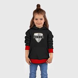 Толстовка-худи детская Aurus logo, цвет: 3D-красный — фото 2