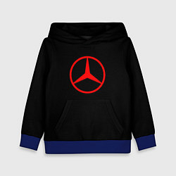 Толстовка-худи детская Mercedes logo red, цвет: 3D-синий