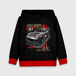 Толстовка-худи детская Rx7 korch drift, цвет: 3D-красный