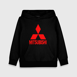 Толстовка-худи детская Mitsubishi red logo, цвет: 3D-черный