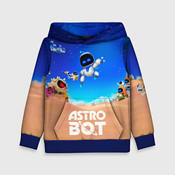 Толстовка-худи детская Astro bot персонажи, цвет: 3D-синий