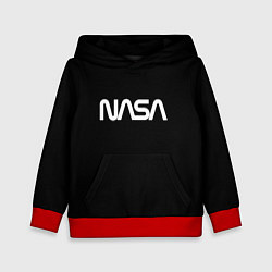 Толстовка-худи детская Nasa white logo, цвет: 3D-красный