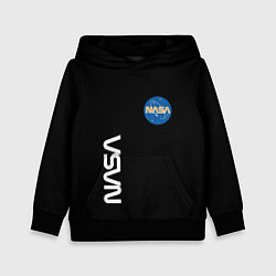 Толстовка-худи детская NASA logo usa space, цвет: 3D-черный