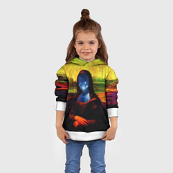 Толстовка-худи детская Космическая джаконда, цвет: 3D-белый — фото 2