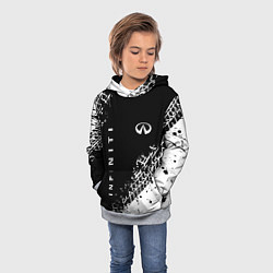 Толстовка-худи детская Инфинити: следы от шин, цвет: 3D-меланж — фото 2