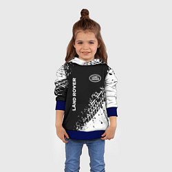 Толстовка-худи детская Ленд Ровер: следы от шин, цвет: 3D-синий — фото 2