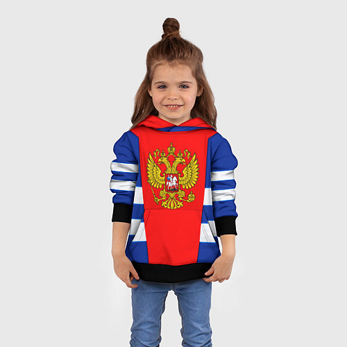 Детская толстовка Россия герб спорт / 3D-Черный – фото 4
