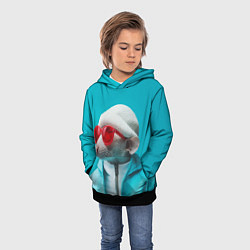 Толстовка-худи детская Крыса в шапке, цвет: 3D-черный — фото 2