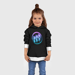 Толстовка-худи детская Buick logo neon, цвет: 3D-белый — фото 2