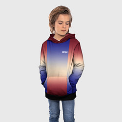 Толстовка-худи детская Красный-синий градиентный узор, цвет: 3D-черный — фото 2
