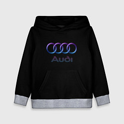 Толстовка-худи детская Audi neon logo, цвет: 3D-меланж