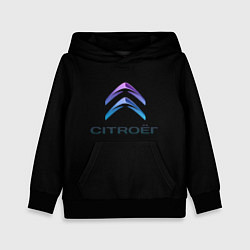 Толстовка-худи детская Citroen logo neon, цвет: 3D-черный