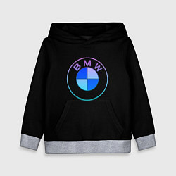 Толстовка-худи детская BMW neon logo, цвет: 3D-меланж