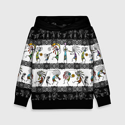 Толстовка-худи детская Кокопелли - боги индейцев хайда, цвет: 3D-черный