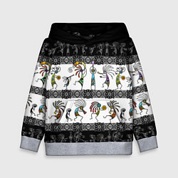 Толстовка-худи детская Кокопелли - боги индейцев хайда, цвет: 3D-меланж