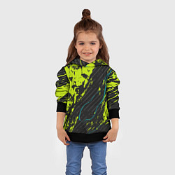Толстовка-худи детская Абстрактный узор с концепцией, цвет: 3D-черный — фото 2