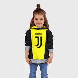 Толстовка-худи детская Juventus sport geometry yellow, цвет: 3D-меланж — фото 2