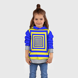 Толстовка-худи детская Квадраты уходящие в даль, цвет: 3D-меланж — фото 2