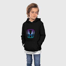 Толстовка-худи детская Honda neon logo, цвет: 3D-белый — фото 2