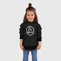 Толстовка-худи детская Linkin park logo white, цвет: 3D-черный — фото 2