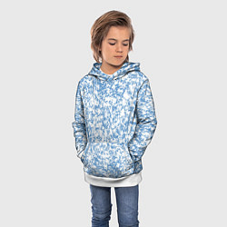 Толстовка-худи детская Пёстрый бело-голубой, цвет: 3D-белый — фото 2