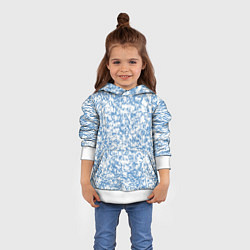 Толстовка-худи детская Пёстрый бело-голубой, цвет: 3D-белый — фото 2