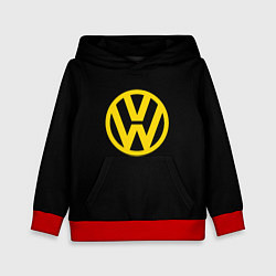 Толстовка-худи детская Volkswagen logo yellow, цвет: 3D-красный