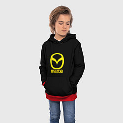 Толстовка-худи детская Mazda yellow, цвет: 3D-красный — фото 2