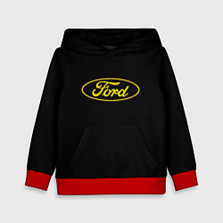 Толстовка-худи детская Ford logo yellow, цвет: 3D-красный