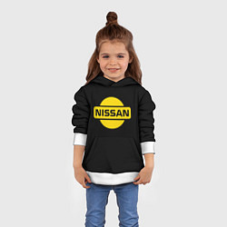 Толстовка-худи детская Nissan yellow logo, цвет: 3D-белый — фото 2