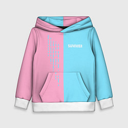 Толстовка-худи детская Summer-pink and blue, цвет: 3D-белый