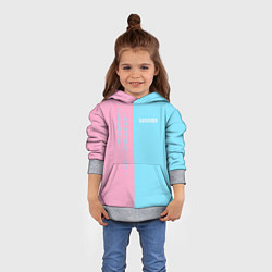 Толстовка-худи детская Summer-pink and blue, цвет: 3D-меланж — фото 2