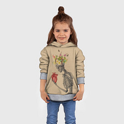 Толстовка-худи детская Bone and heart, цвет: 3D-меланж — фото 2