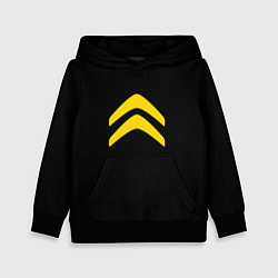 Толстовка-худи детская Citroen logo yellow, цвет: 3D-черный