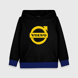 Толстовка-худи детская Volvo yellow logo, цвет: 3D-синий