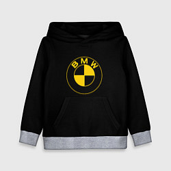 Толстовка-худи детская BMW logo yellow, цвет: 3D-меланж