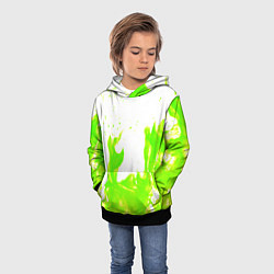 Толстовка-худи детская Кислотный огонь, цвет: 3D-черный — фото 2
