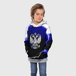Толстовка-худи детская Россия шторм и молнии, цвет: 3D-меланж — фото 2