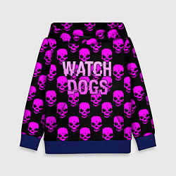 Толстовка-худи детская Watch dogs neon skull, цвет: 3D-синий