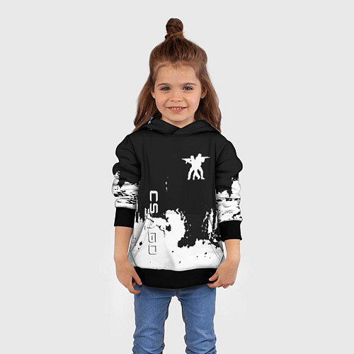 Детская толстовка Контра белые лого / 3D-Черный – фото 4
