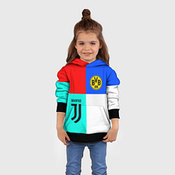 Толстовка-худи детская Juventus x Borussia, цвет: 3D-черный — фото 2