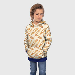 Толстовка-худи детская The baguette pattern, цвет: 3D-синий — фото 2