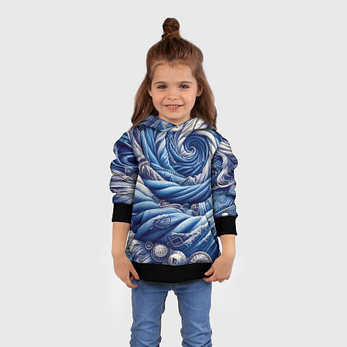 Детская толстовка Denim funnel - fashion trend / 3D-Черный – фото 4