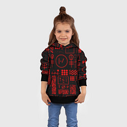 Толстовка-худи детская Twenty one pilots pattern rock, цвет: 3D-черный — фото 2