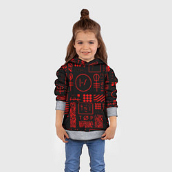Толстовка-худи детская Twenty one pilots pattern rock, цвет: 3D-меланж — фото 2