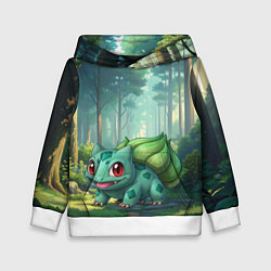 Толстовка-худи детская Bulbasaur pokemon, цвет: 3D-белый