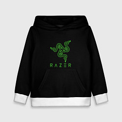 Толстовка-худи детская Razer logo brend, цвет: 3D-белый